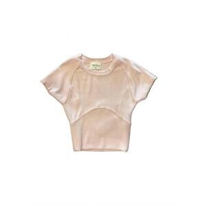 NEW TENLY girl's rayon rib cap sleeve tee in pink moscato